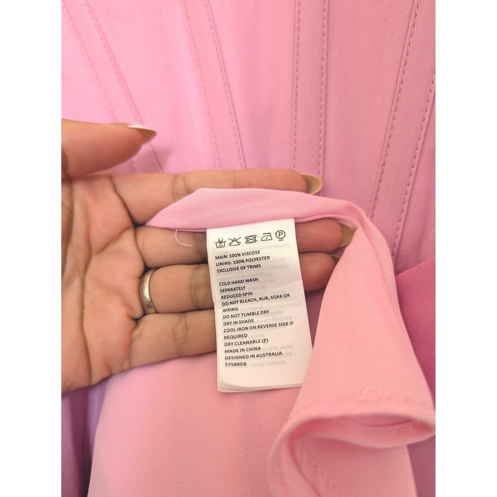 Bardot Pink Corset Mini Dress V-Neck Fit and Flare Size 2 - Picture 4 of 7